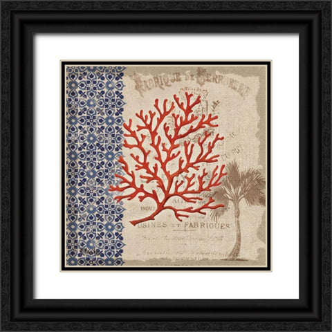 Burlap Coral I Black Ornate Wood Framed Art Print with Double Matting by Brent, Paul