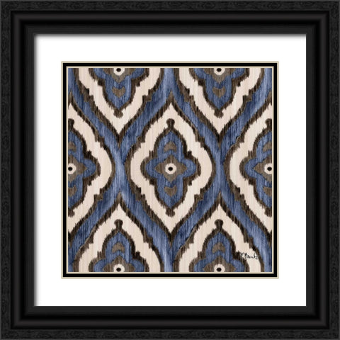 Indigo Ikat III Black Ornate Wood Framed Art Print with Double Matting by Brent, Paul