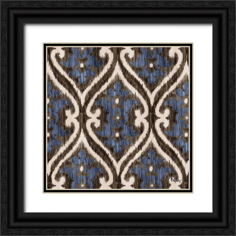 Indigo Ikat IV Black Ornate Wood Framed Art Print with Double Matting by Brent, Paul
