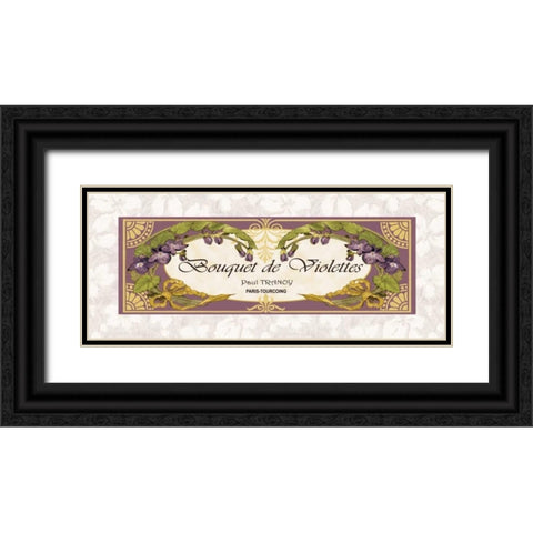Bouquet de Violettes Black Ornate Wood Framed Art Print with Double Matting by Berman, Susan