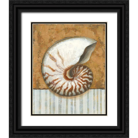 Vintage Shell I Black Ornate Wood Framed Art Print with Double Matting by Bates, K.