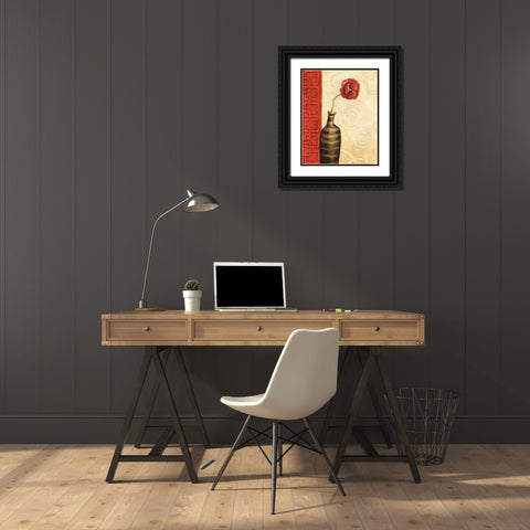 Rouge I Black Ornate Wood Framed Art Print with Double Matting by Corbin, Delphine