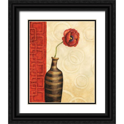 Rouge I Black Ornate Wood Framed Art Print with Double Matting by Corbin, Delphine