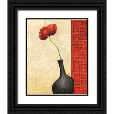 Rouge II Black Ornate Wood Framed Art Print with Double Matting by Corbin, Delphine