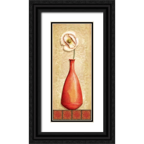 Asian Red III Black Ornate Wood Framed Art Print with Double Matting by Corbin, Delphine