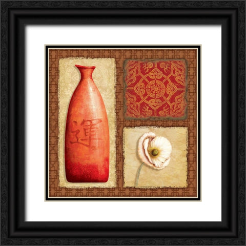 Oriental Collage I Black Ornate Wood Framed Art Print with Double Matting by Corbin, Delphine