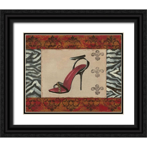 Fashion Shoe II Black Ornate Wood Framed Art Print with Double Matting by Devereux, Sophie