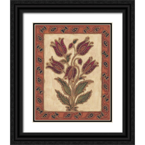Global Flowers II Black Ornate Wood Framed Art Print with Double Matting by David, Elizabeth