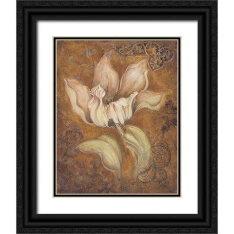 Study in Ecru II Black Ornate Wood Framed Art Print with Double Matting by Engman, Allyn