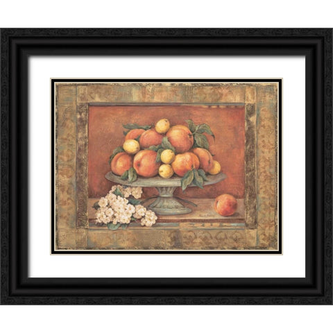 Florentine Peach Black Ornate Wood Framed Art Print with Double Matting by Gladding, Pamela