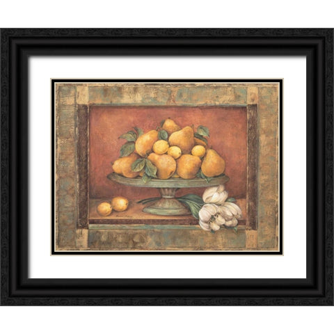 Florentine Pear Black Ornate Wood Framed Art Print with Double Matting by Gladding, Pamela