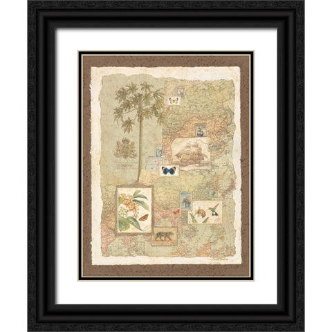 Exotic Shores I Black Ornate Wood Framed Art Print with Double Matting by Gladding, Pamela