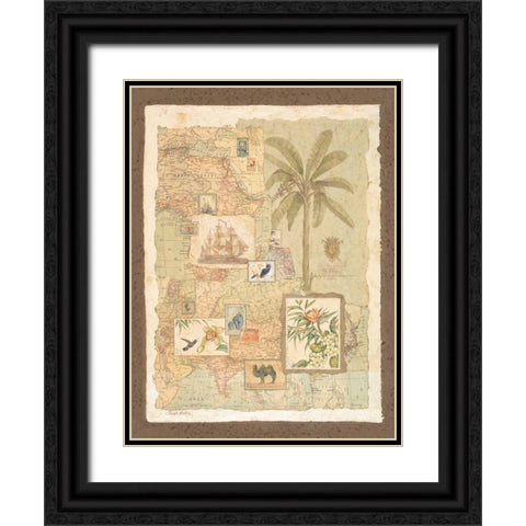 Exotic Shores II Black Ornate Wood Framed Art Print with Double Matting by Gladding, Pamela