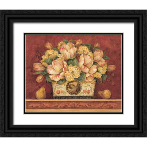 Tulip Tapestry Black Ornate Wood Framed Art Print with Double Matting by Gladding, Pamela