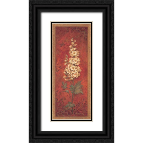 Delphinium Black Ornate Wood Framed Art Print with Double Matting by Gladding, Pamela