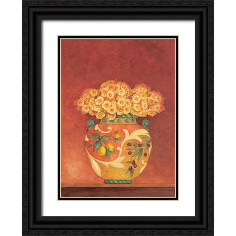 Tuscan Bouquet II Black Ornate Wood Framed Art Print with Double Matting by Gladding, Pamela