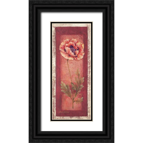 Red Door Poppy Black Ornate Wood Framed Art Print with Double Matting by Gladding, Pamela