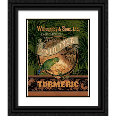 Turmeric Black Ornate Wood Framed Art Print with Double Matting by Gladding, Pamela