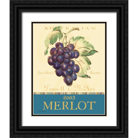 Merlot Black Ornate Wood Framed Art Print with Double Matting by Gladding, Pamela