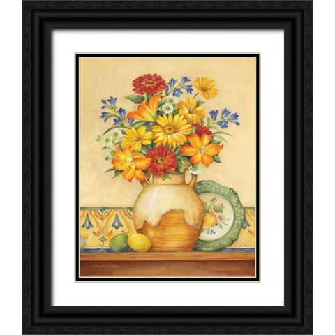 Salsa Lilies Black Ornate Wood Framed Art Print with Double Matting by Gladding, Pamela