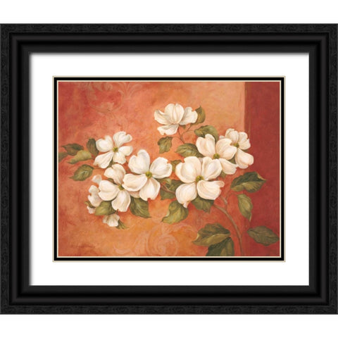 Dogwoods Black Ornate Wood Framed Art Print with Double Matting by Gladding, Pamela
