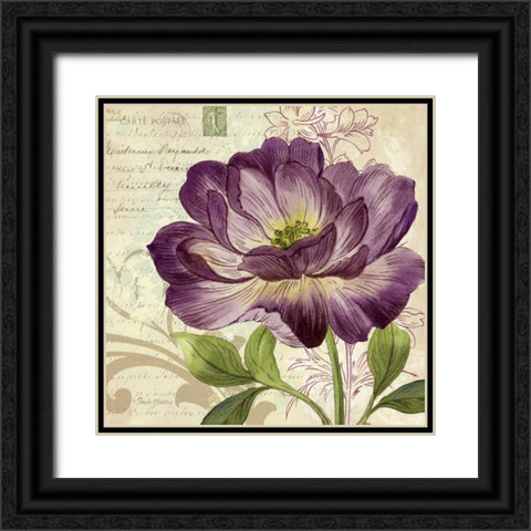 Study in Purple II Black Ornate Wood Framed Art Print with Double Matting by Gladding, Pamela