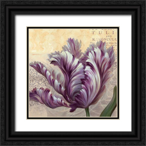 Purple Garden II Black Ornate Wood Framed Art Print with Double Matting by Gladding, Pamela
