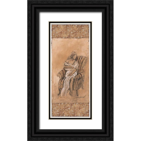 Demure I Black Ornate Wood Framed Art Print with Double Matting by Gamel, Tara