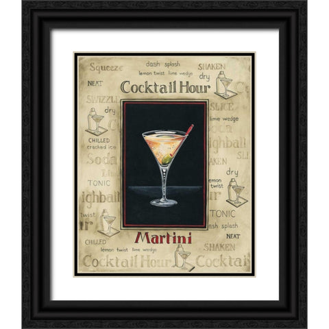 Martini Black Ornate Wood Framed Art Print with Double Matting by Gorham, Gregory