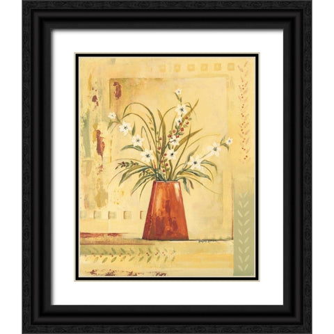 Red Vase Black Ornate Wood Framed Art Print with Double Matting by Gorham, Gregory