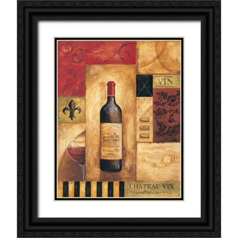Chateau Vin Black Ornate Wood Framed Art Print with Double Matting by Gorham, Gregory