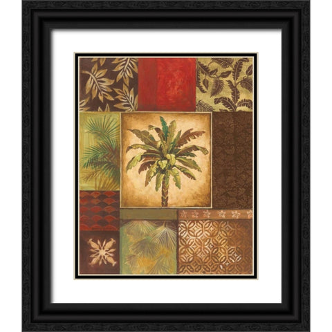 Palm Collage II Black Ornate Wood Framed Art Print with Double Matting by Gorham, Gregory