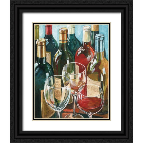 Wine Reflections I Black Ornate Wood Framed Art Print with Double Matting by Gorham, Gregory