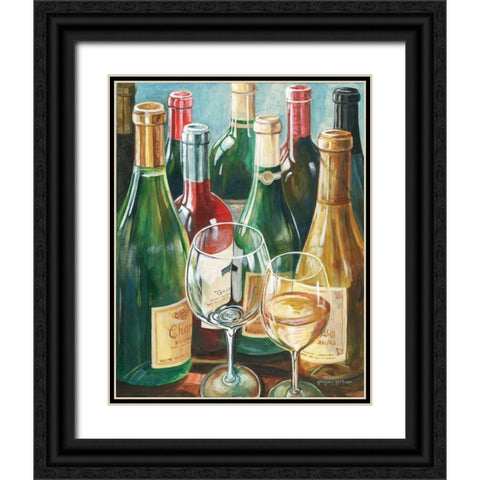 Wine Reflections II Black Ornate Wood Framed Art Print with Double Matting by Gorham, Gregory