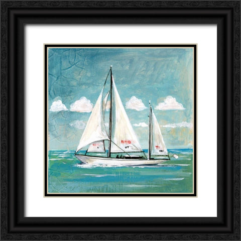 Sailboats II Black Ornate Wood Framed Art Print with Double Matting by Gorham, Gregory