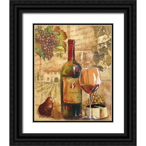 Wine Collage I Black Ornate Wood Framed Art Print with Double Matting by Gorham, Gregory
