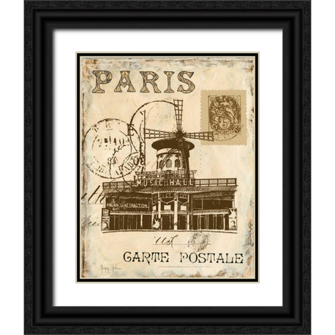 Paris Collage IV Black Ornate Wood Framed Art Print with Double Matting by Gorham, Gregory