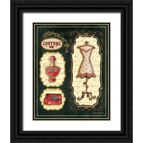 Paris Boutique En Rouge II Black Ornate Wood Framed Art Print with Double Matting by Gorham, Gregory