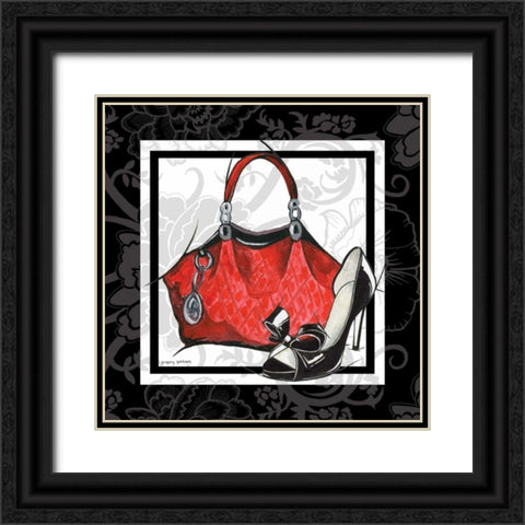 Purse and Shoe I Black Ornate Wood Framed Art Print with Double Matting by Gorham, Gregory