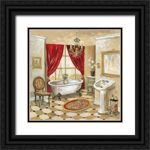Leopard Parisian Bath Black Ornate Wood Framed Art Print with Double Matting by Gorham, Gregory