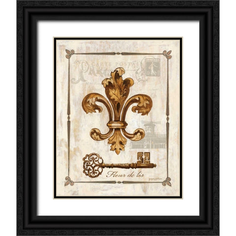 Fleur de Lis Black Ornate Wood Framed Art Print with Double Matting by Gorham, Gregory