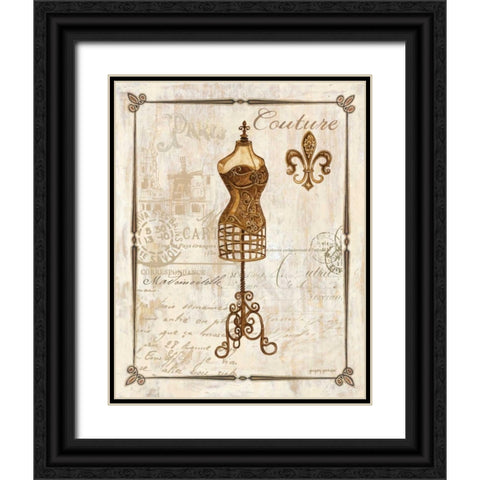 Paris Dress Form Black Ornate Wood Framed Art Print with Double Matting by Gorham, Gregory