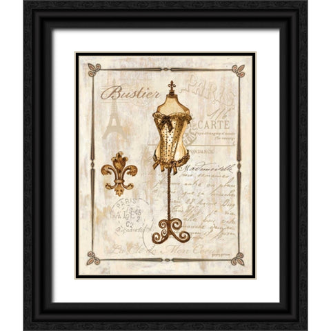 Paris Bustier Black Ornate Wood Framed Art Print with Double Matting by Gorham, Gregory