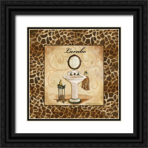 Giraffe Lavabo Black Ornate Wood Framed Art Print with Double Matting by Gorham, Gregory