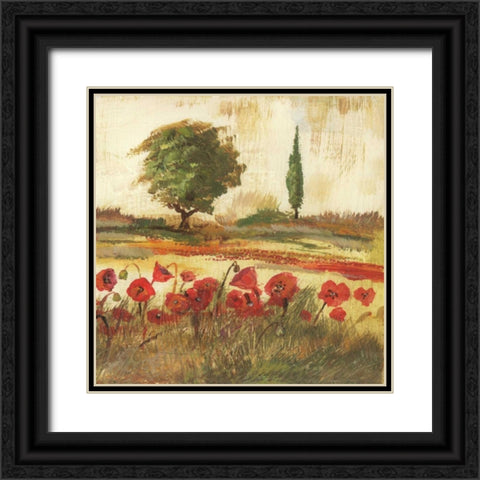 Poppy Field III Black Ornate Wood Framed Art Print with Double Matting by Gorham, Gregory
