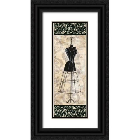 Dress Form Panel I Black Ornate Wood Framed Art Print with Double Matting by Guinn, Katie