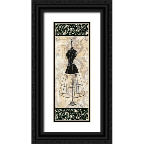 Dress Form Panel II Black Ornate Wood Framed Art Print with Double Matting by Guinn, Katie