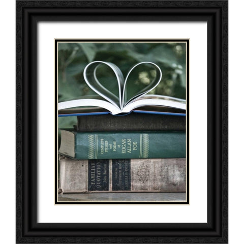 Love Books I Black Ornate Wood Framed Art Print with Double Matting by Guinn, Katie
