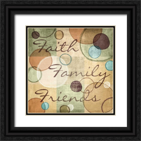 Faith Family Friends Black Ornate Wood Framed Art Print with Double Matting by Harbick, N