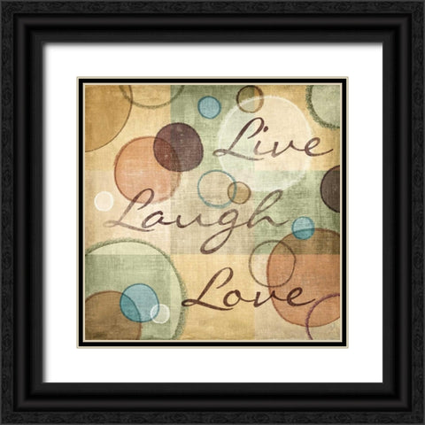 Live Laugh Love Black Ornate Wood Framed Art Print with Double Matting by Harbick, N